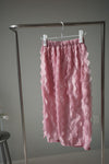 ( ROSE PINK / BLACK ) RUFFLE CHIFFON MIDI SKIRT *LAST ONE*