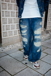 INDIGO DISTRESSTED JEANS
