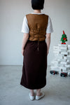 ( OAT YELLOW / BROWN ) FLEECE MIDI SKIRT