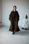 ( CHARCOAL / BROWN ) PREMIUM HANDMADE 100% WOOL COAT ⭐️BEST BUY⭐️ *LAST 2*