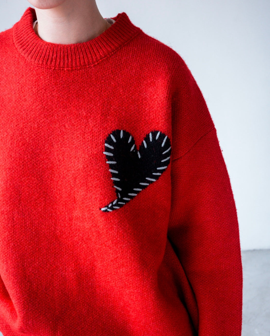 ( RED / BLACK ) HEART KNIT ⭐️BEST BUY⭐️