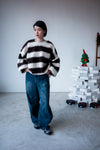CHOCOLATE STRIPED FLEECE JUMPER