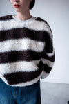 CHOCOLATE STRIPED FLEECE JUMPER