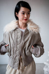 KHAKI BEIGE GIRLS FIT BOMBER JACKET *LAST ONE*