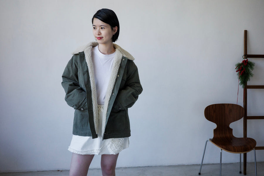 OLIVE WOOL LINED CHORE JACKET *LAST 2*