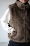 ASH GREY FAUX FUR VEST