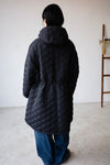 ( YELLOW / BLACK ) QUILTED HOODED JACKET
