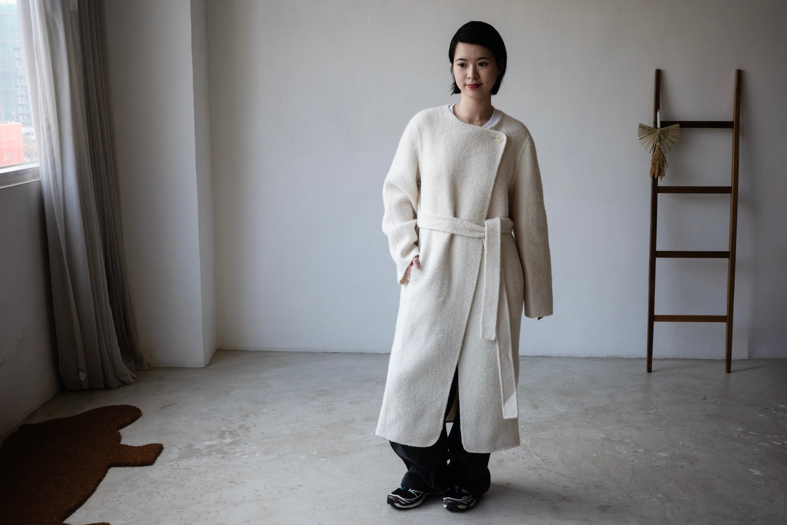 HANDMADE IVORY ALPACA WOOL COAT *LAST ONE*