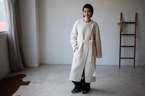 HANDMADE IVORY ALPACA WOOL COAT *LAST ONE*