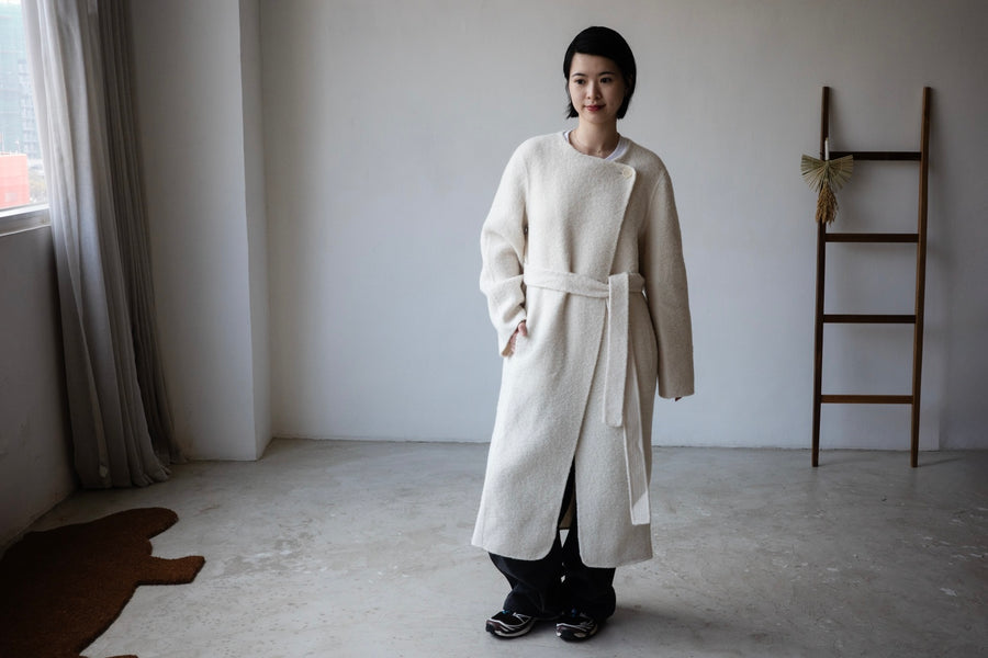 HANDMADE IVORY ALPACA WOOL COAT *LAST ONE*