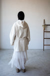 HANDMADE IVORY ALPACA HOODED WOOL JACKET *LAST 2*