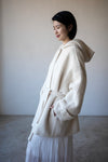 HANDMADE IVORY ALPACA HOODED WOOL JACKET *LAST 2*