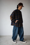 ( BROWN / BLUE ) WOOL PLAID SHIRT