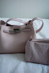 ( BLACK / BABY PINK ) CLIP CARVIER LEATHER 3 WAY BAG