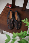 ( CHERRY RED / BLACK ) PLEATED MESH FLATS