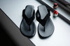 ( BLACK / RED ) MINIMALIST SUEDE FLIP FLOPS ( PRE ORDER )