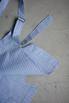 ( WHITE / BLUE STRIPE ) COLLARED HALTER SHIRT VEST WITH WRAP SET