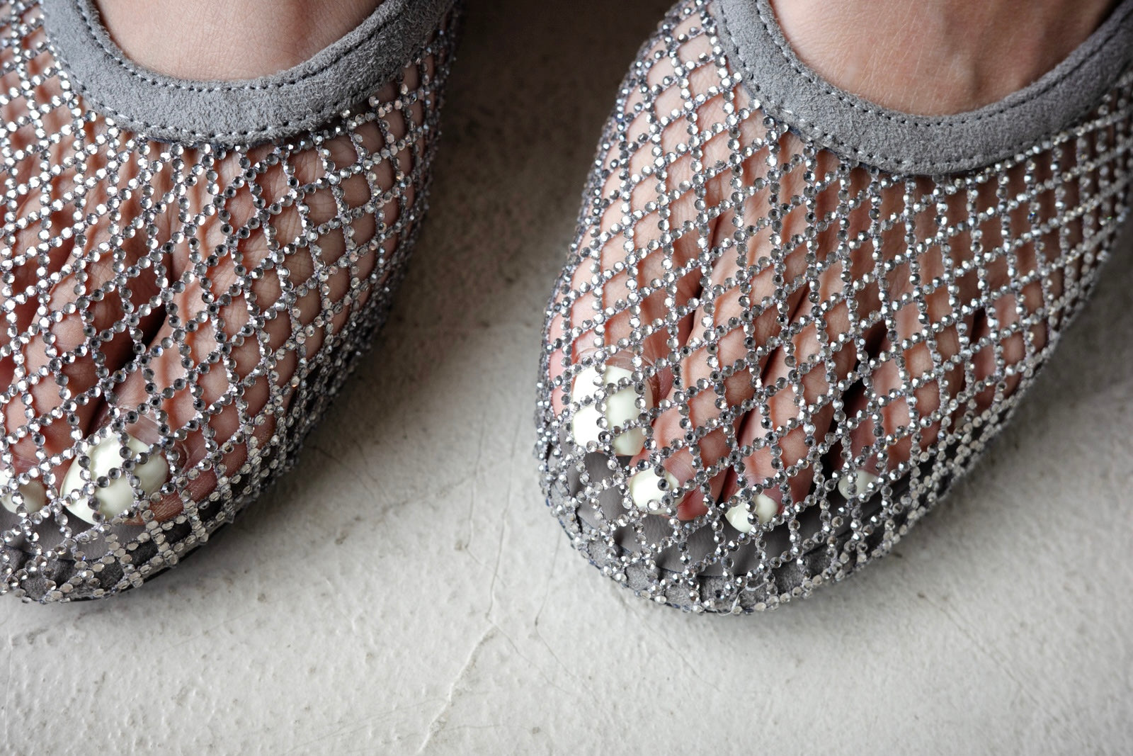 ( 3 COLOURS ) BLING BLING MESH SLING BACK MARY JANE FLAT ( PRE ORDER )