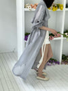 ( LIGHT GREY / CHARCOAL ) PREMIUM SHEER CHIFFON TRENCH COAT *LAST ONE*