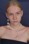 (MONDAY EDITION) PEARL FLOWER TWO-WAY NECKLACE
