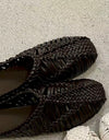 ( WHITE / BLACK ) PREMIUM RAFFIA MULES ( PRE ORDER )