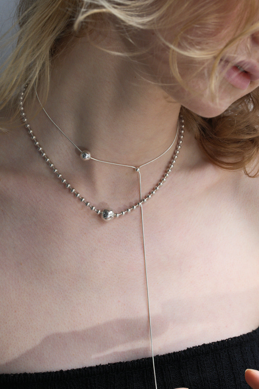 (MONDAY EDITION) STRING AND DROPS NECKLACE