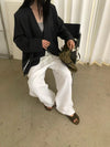 ( WHITE / CHARCOAL ) ULTRA LIGHTWEIGHT SUMMER LINEN BLEND BLAZER