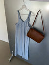 ( DUSTY BLUE  / CHARCOAL ) BUSTIER SILKY SLIP DRESS ⭐️BEST BUY⭐️ ( PRE ORDER )